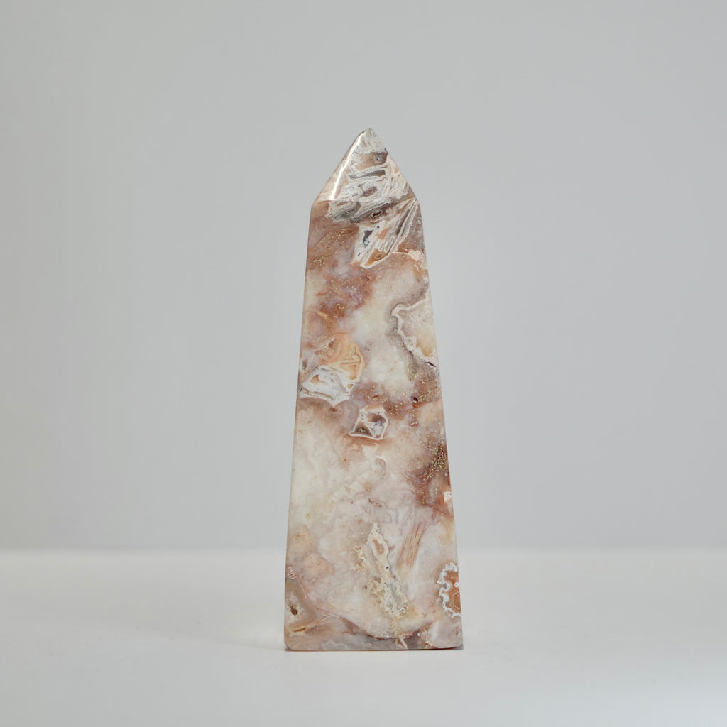 Agate Tower with Natural Quartz/Chalcedony Geodes #111