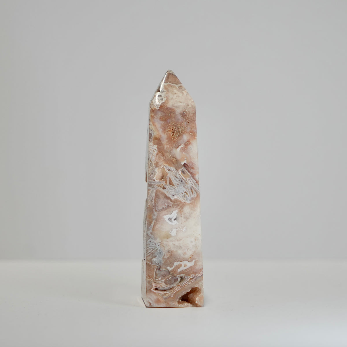 Agate Tower with Natural Quartz/Chalcedony Geodes #111