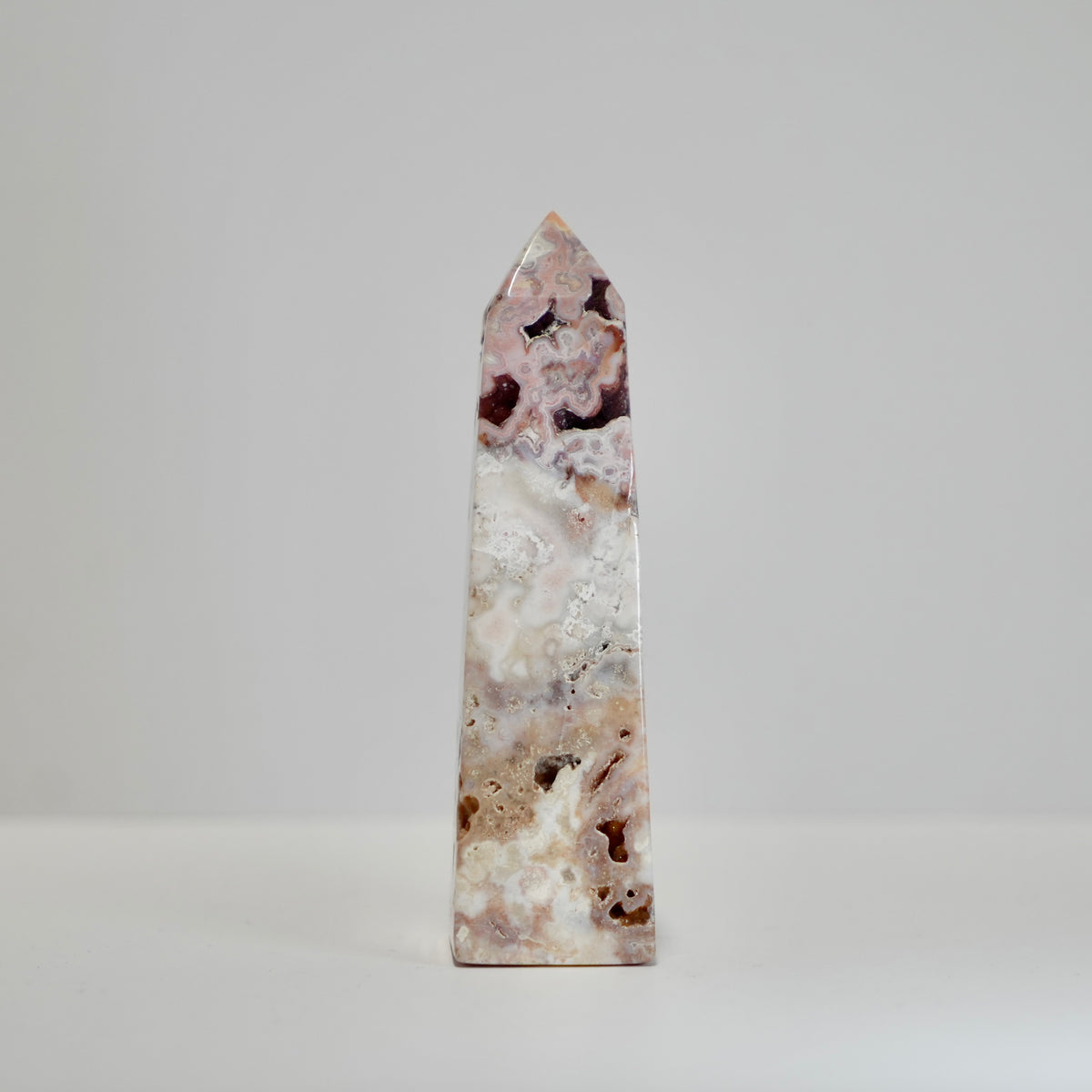 Agate Tower with Natural Quartz/Chalcedony Geodes #112