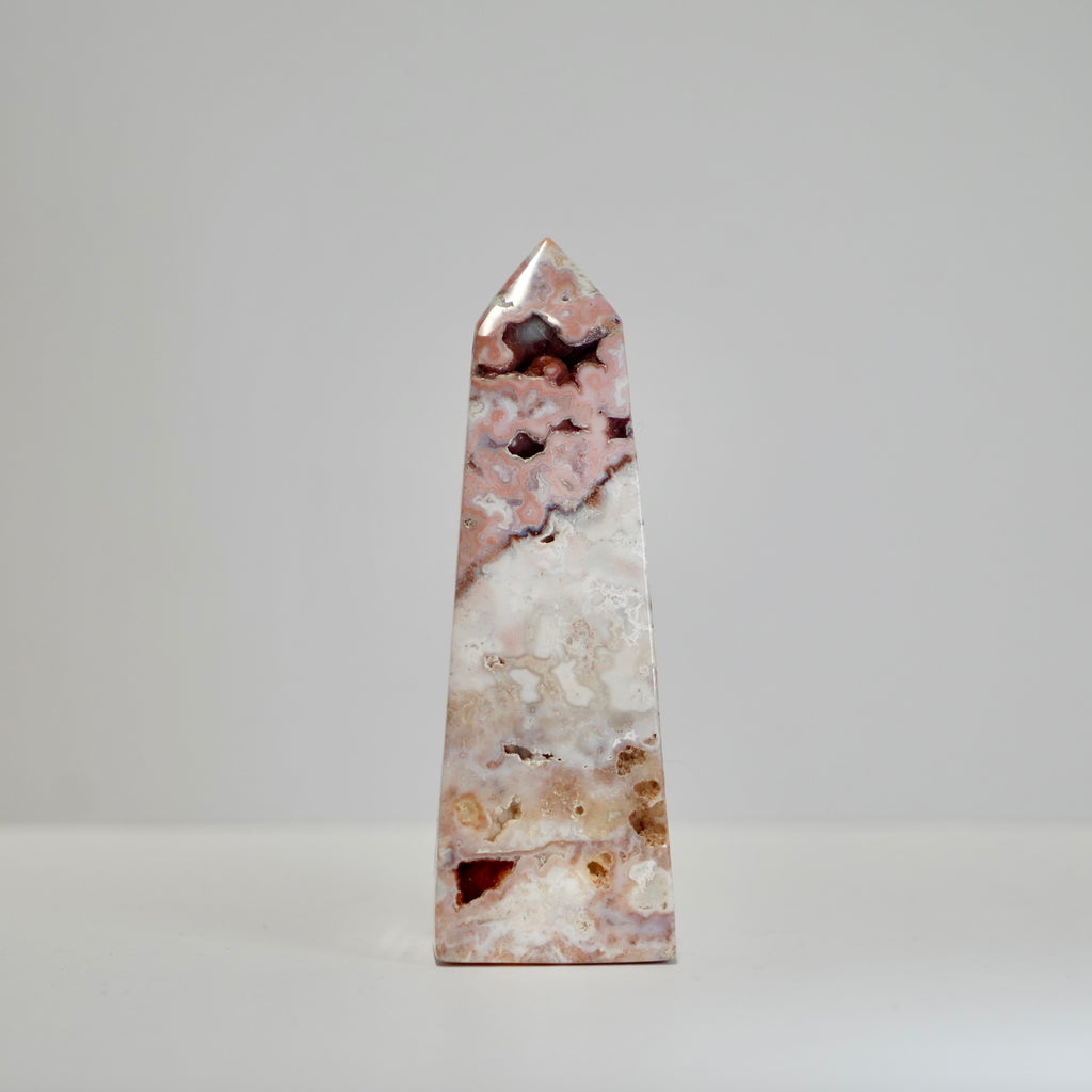 Agate Tower with Natural Quartz/Chalcedony Geodes #112