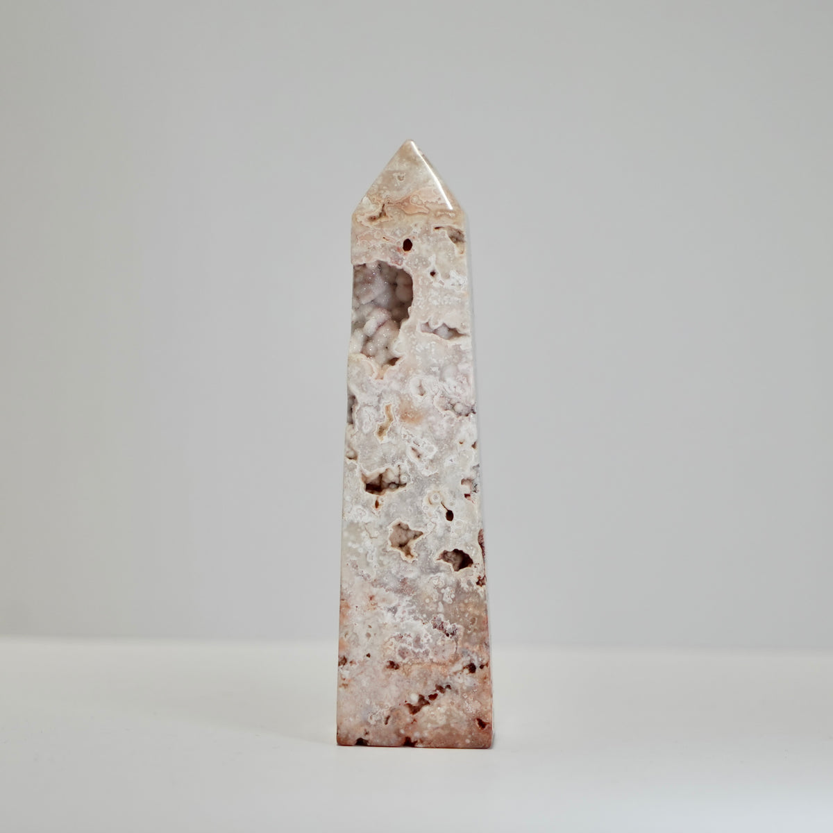 Agate Tower with Natural Quartz/Chalcedony Geodes #113