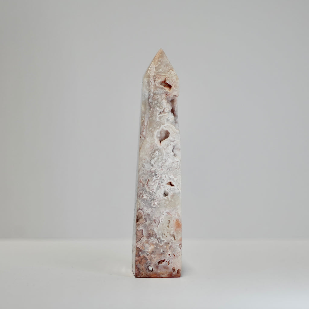 Agate Tower with Natural Quartz/Chalcedony Geodes #113