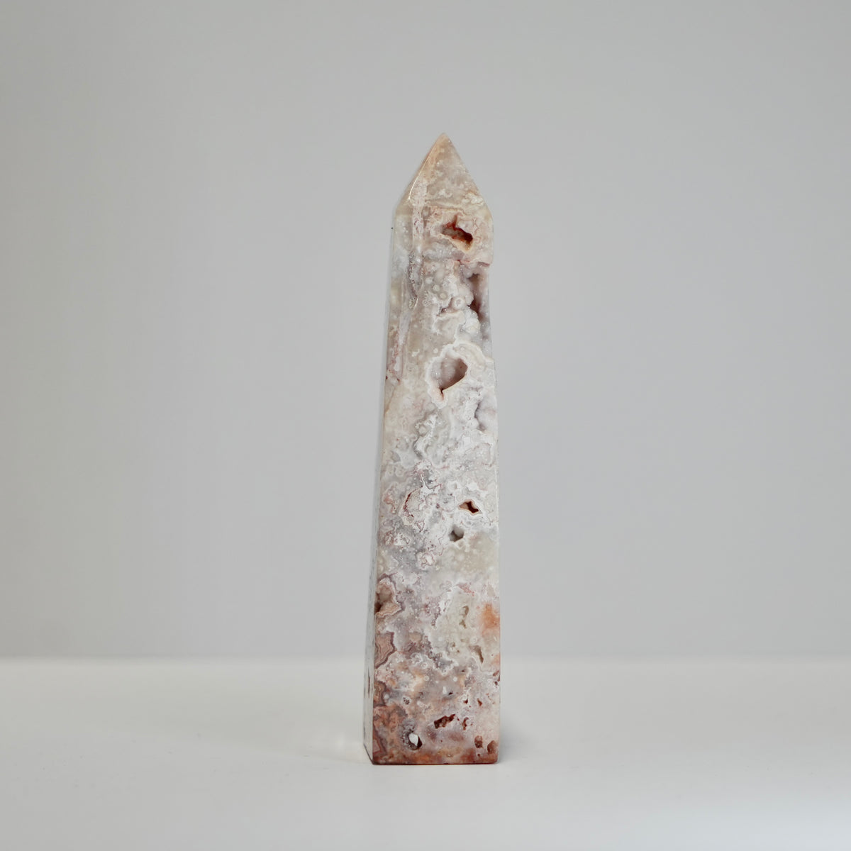 Agate Tower with Natural Quartz/Chalcedony Geodes #113