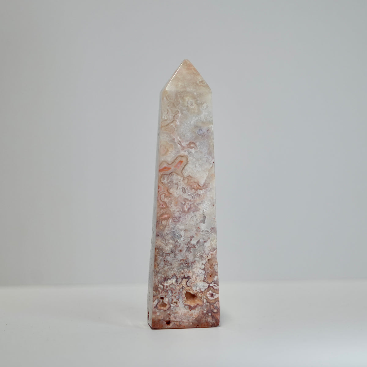 Agate Tower with Natural Quartz/Chalcedony Geodes #113