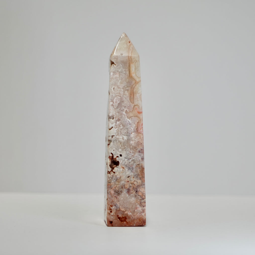 Agate Tower with Natural Quartz/Chalcedony Geodes #113