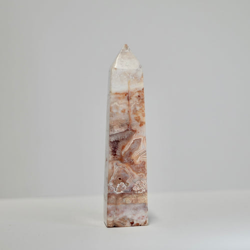 Agate Tower with Natural Quartz/Chalcedony Geodes #114