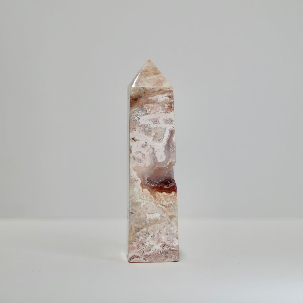 Agate Tower with Natural Quartz/Chalcedony Geodes #115