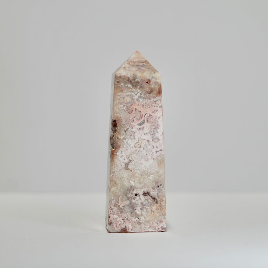 Agate Tower with Natural Quartz/Chalcedony Geodes #115