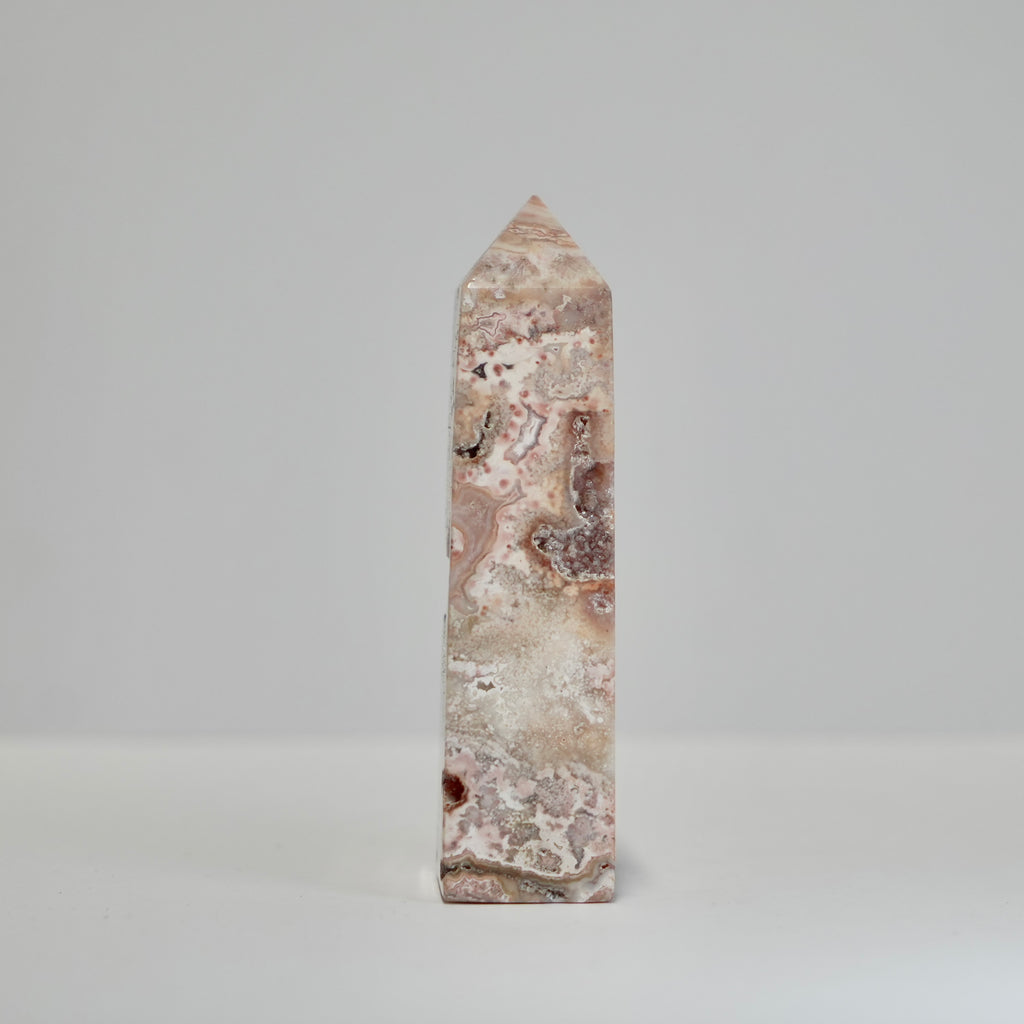 Agate Tower with Natural Quartz/Chalcedony Geodes #115