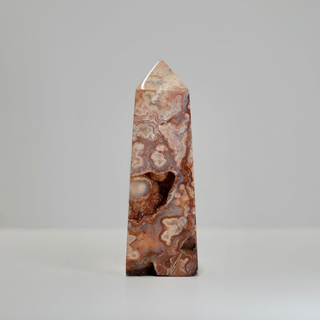 Agate Tower with Natural Quartz/Chalcedony Geodes #116