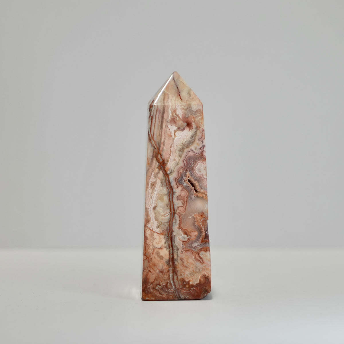 Agate Tower with Natural Quartz/Chalcedony Geodes #116