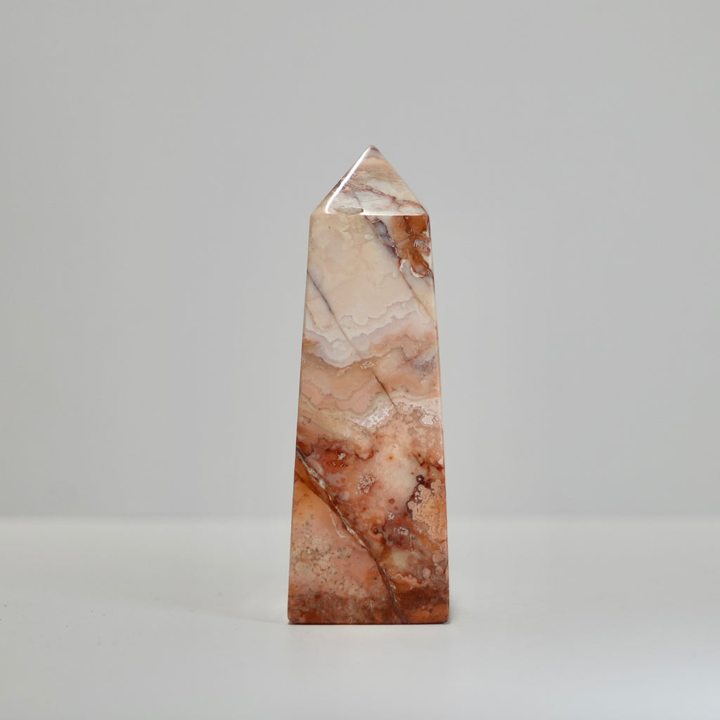 Agate Tower with Natural Quartz/Chalcedony Geodes #116