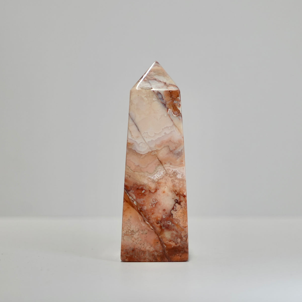 Agate Tower with Natural Quartz/Chalcedony Geodes #116