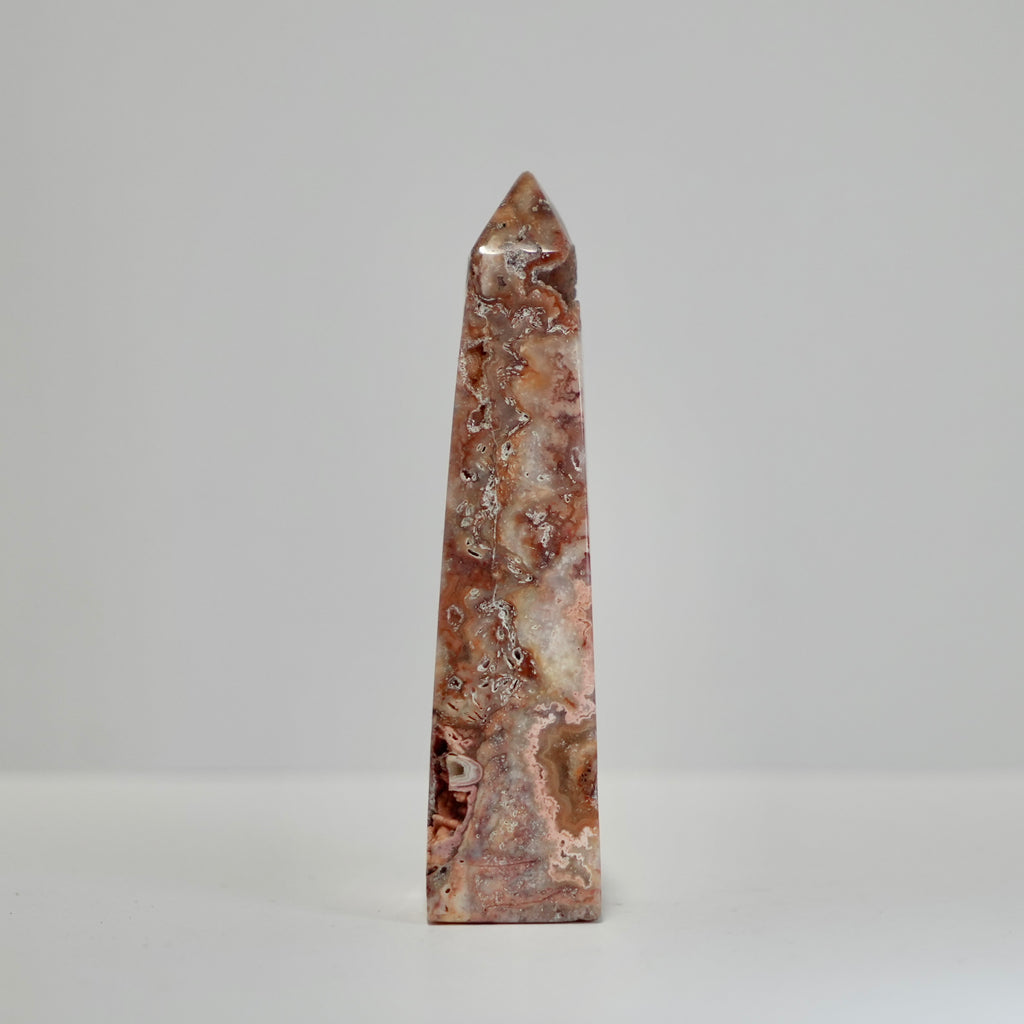Agate Tower with Natural Quartz/Chalcedony Geodes #117