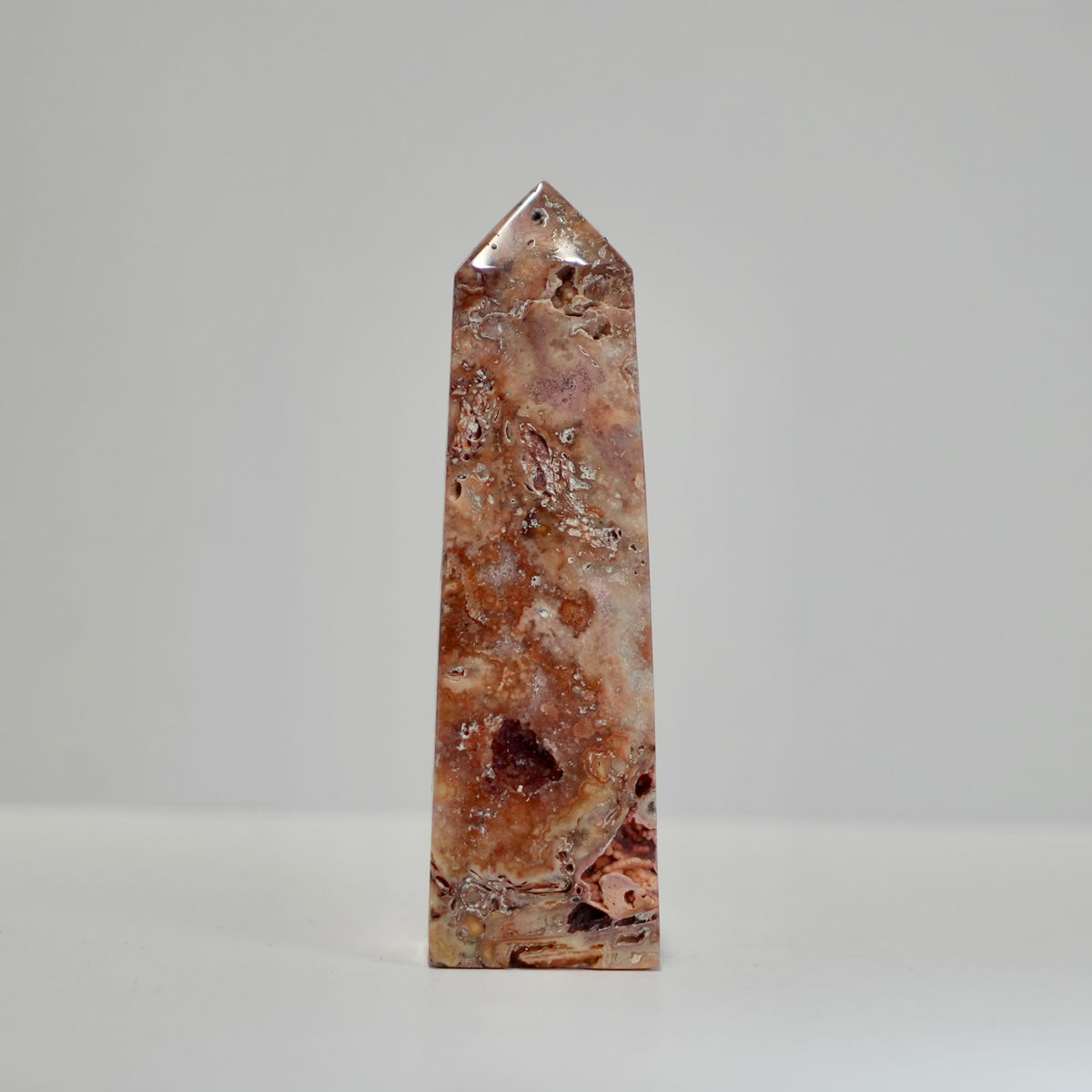 Agate Tower with Natural Quartz/Chalcedony Geodes #117