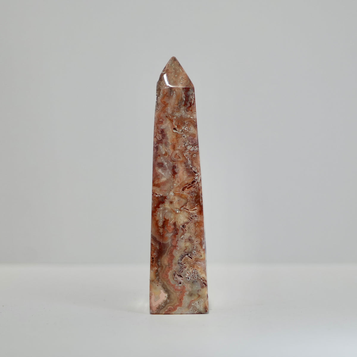 Agate Tower with Natural Quartz/Chalcedony Geodes #117