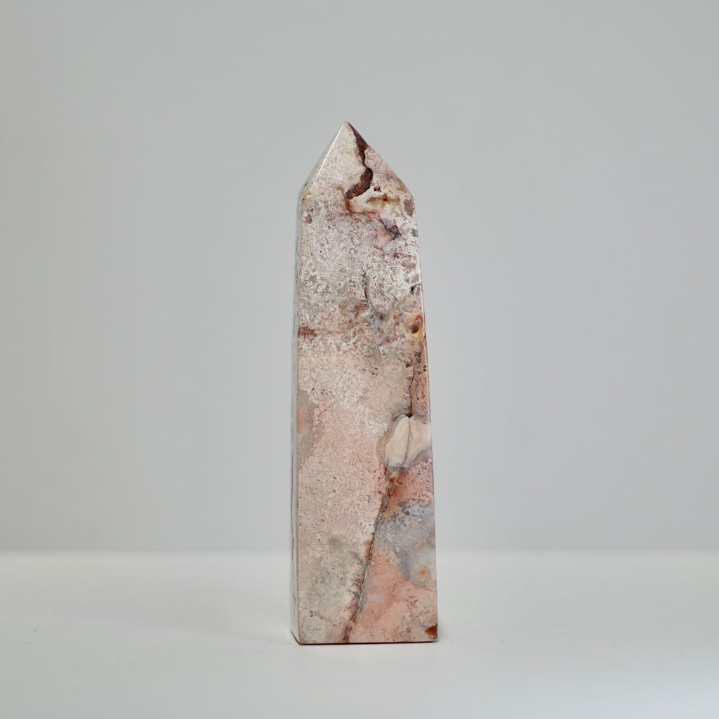 Agate Tower with Natural Quartz/Chalcedony Geodes #118