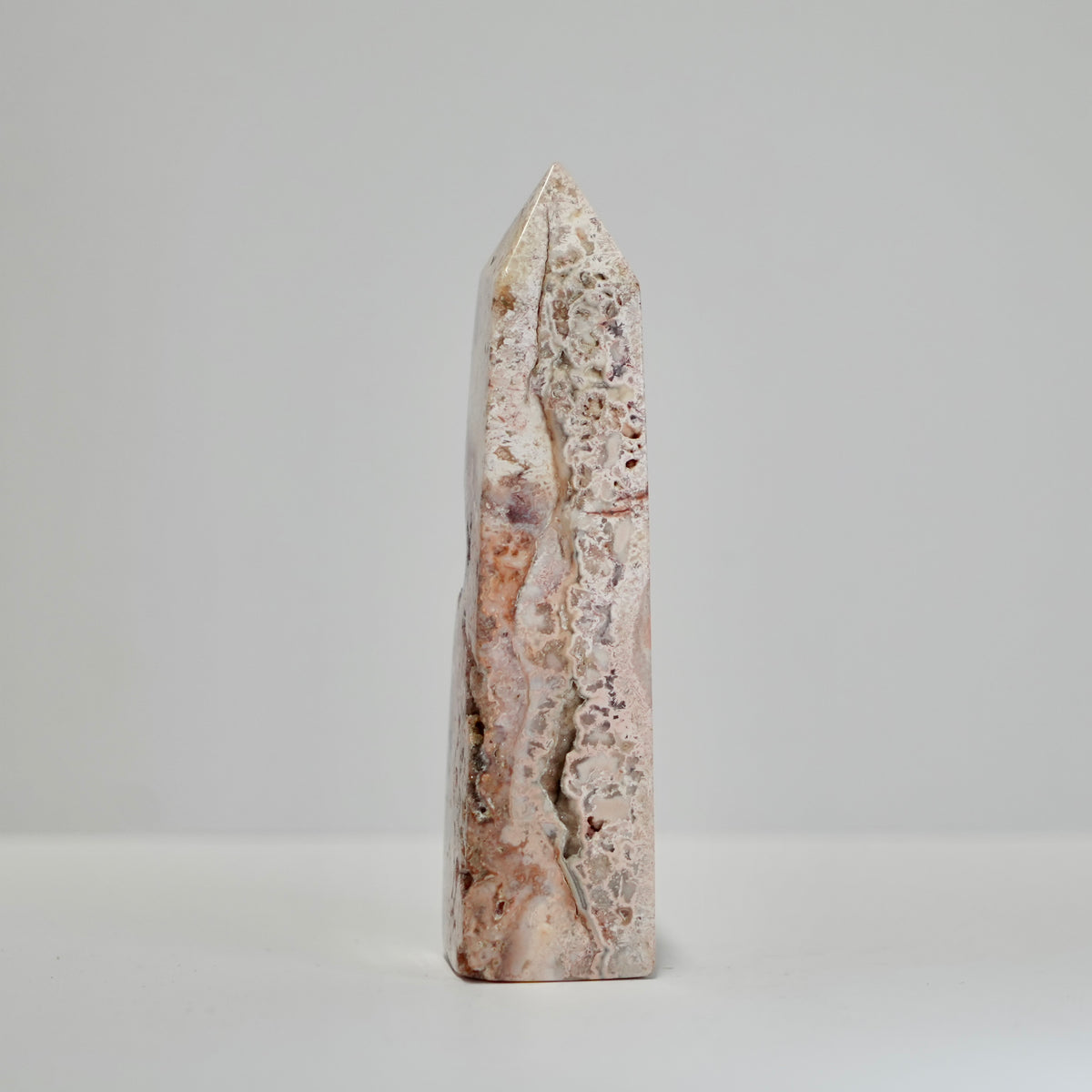 Agate Tower with Natural Quartz/Chalcedony Geodes #118