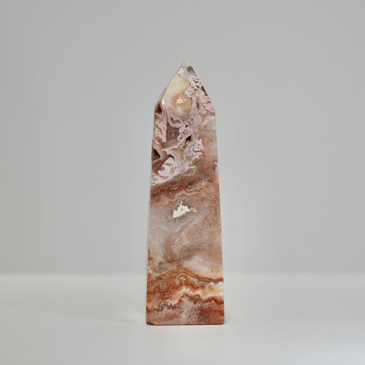 Agate Tower with Natural Quartz/Chalcedony Geodes #119
