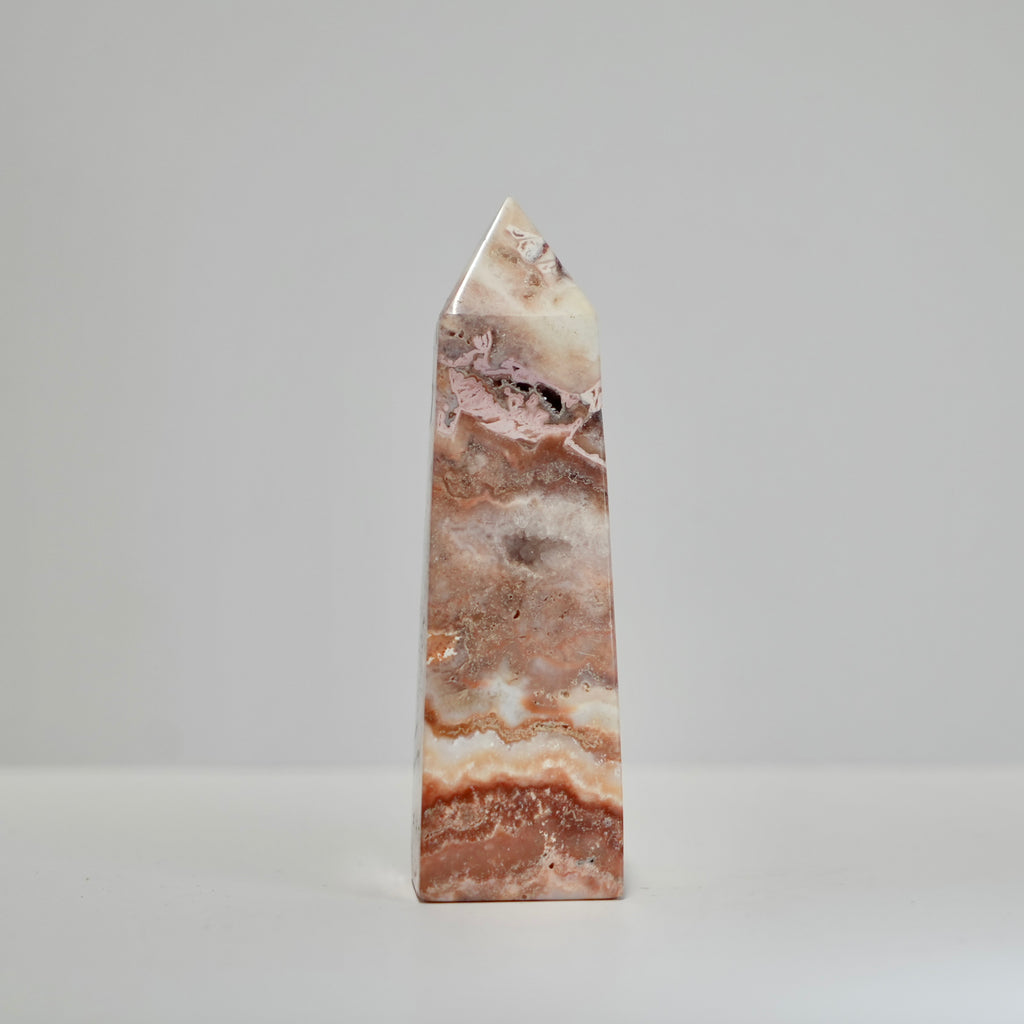 Agate Tower with Natural Quartz/Chalcedony Geodes #119