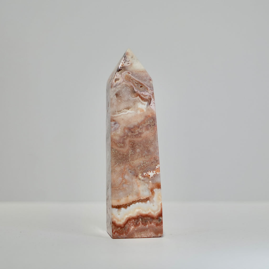 Agate Tower with Natural Quartz/Chalcedony Geodes #119