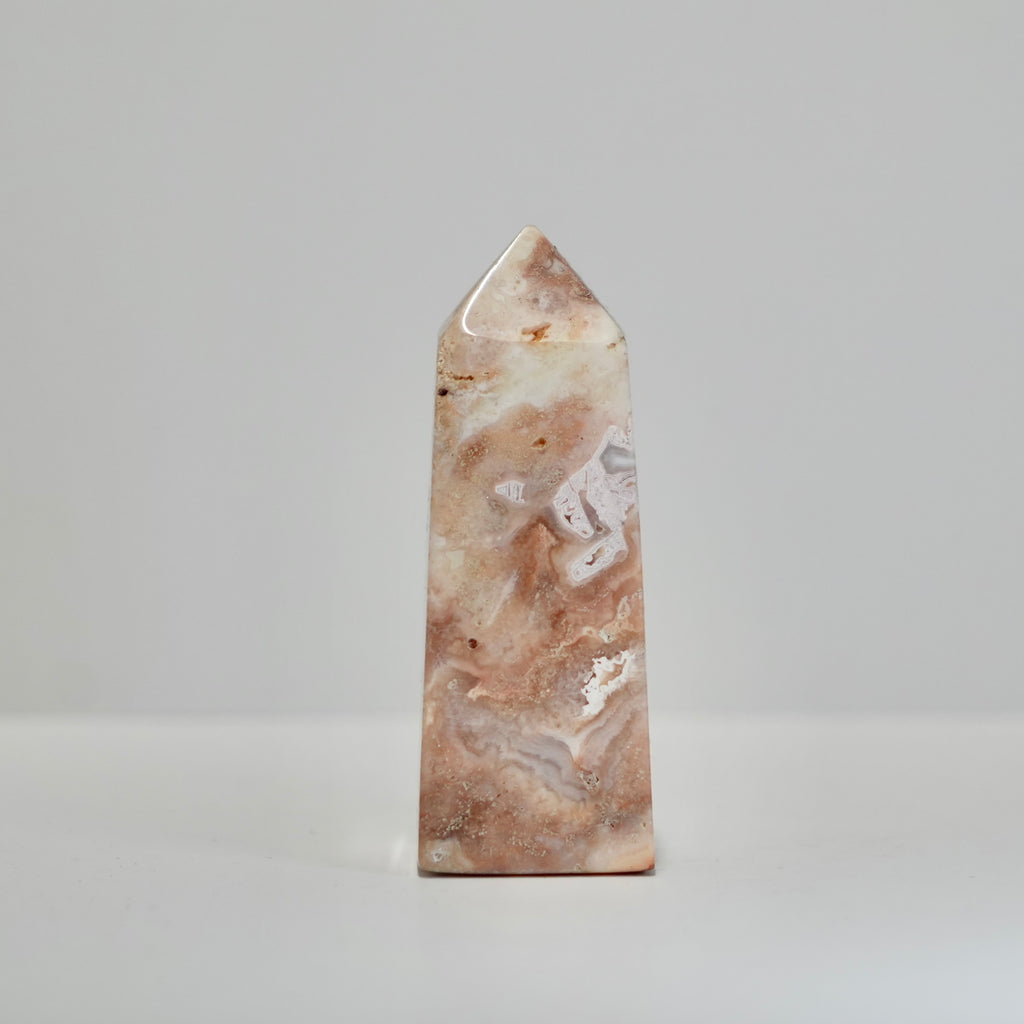 Agate Tower with Natural Quartz/Chalcedony Geodes #120
