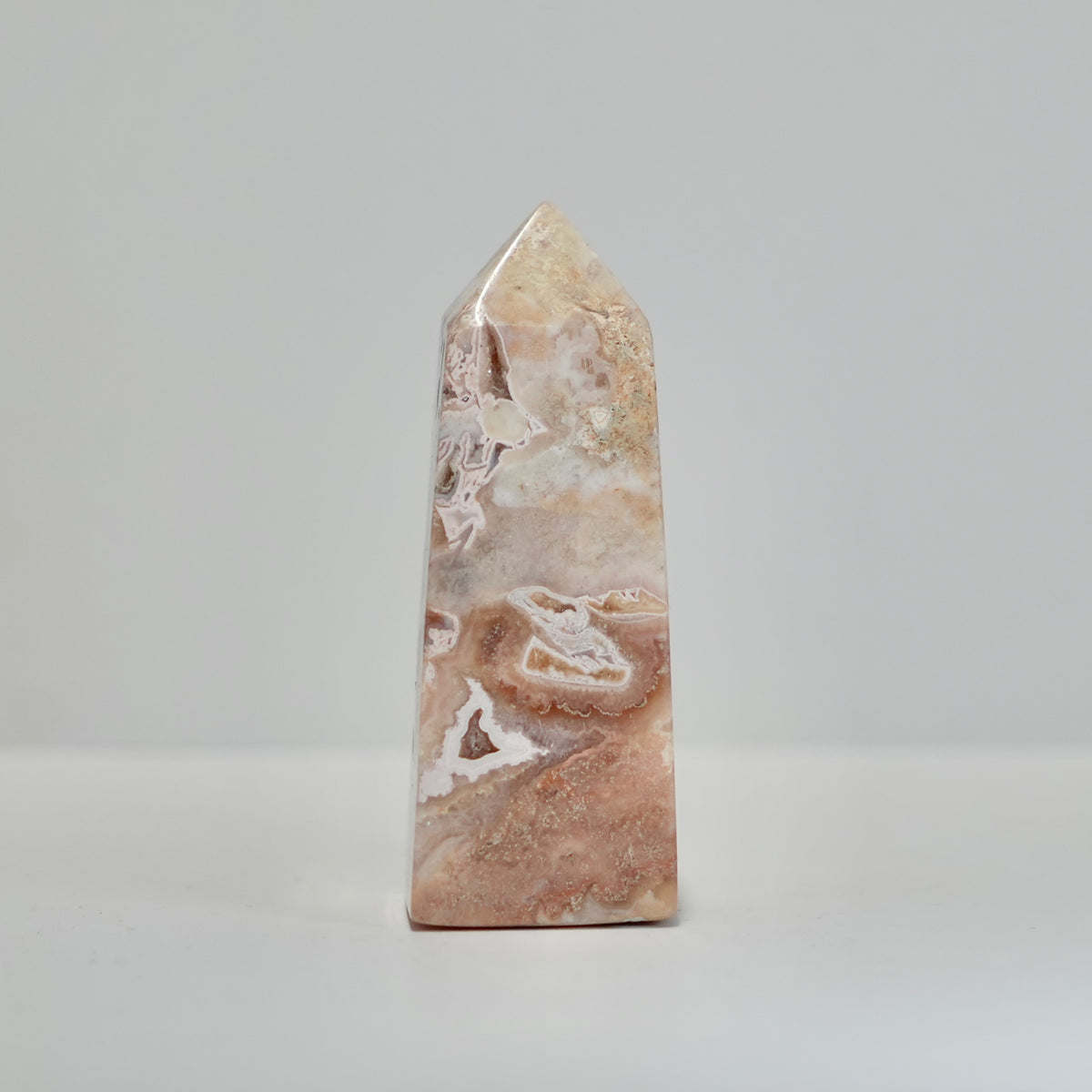 Agate Tower with Natural Quartz/Chalcedony Geodes #120