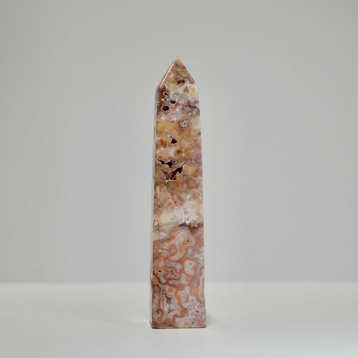 Agate Tower with Natural Quartz/Chalcedony Geodes #122
