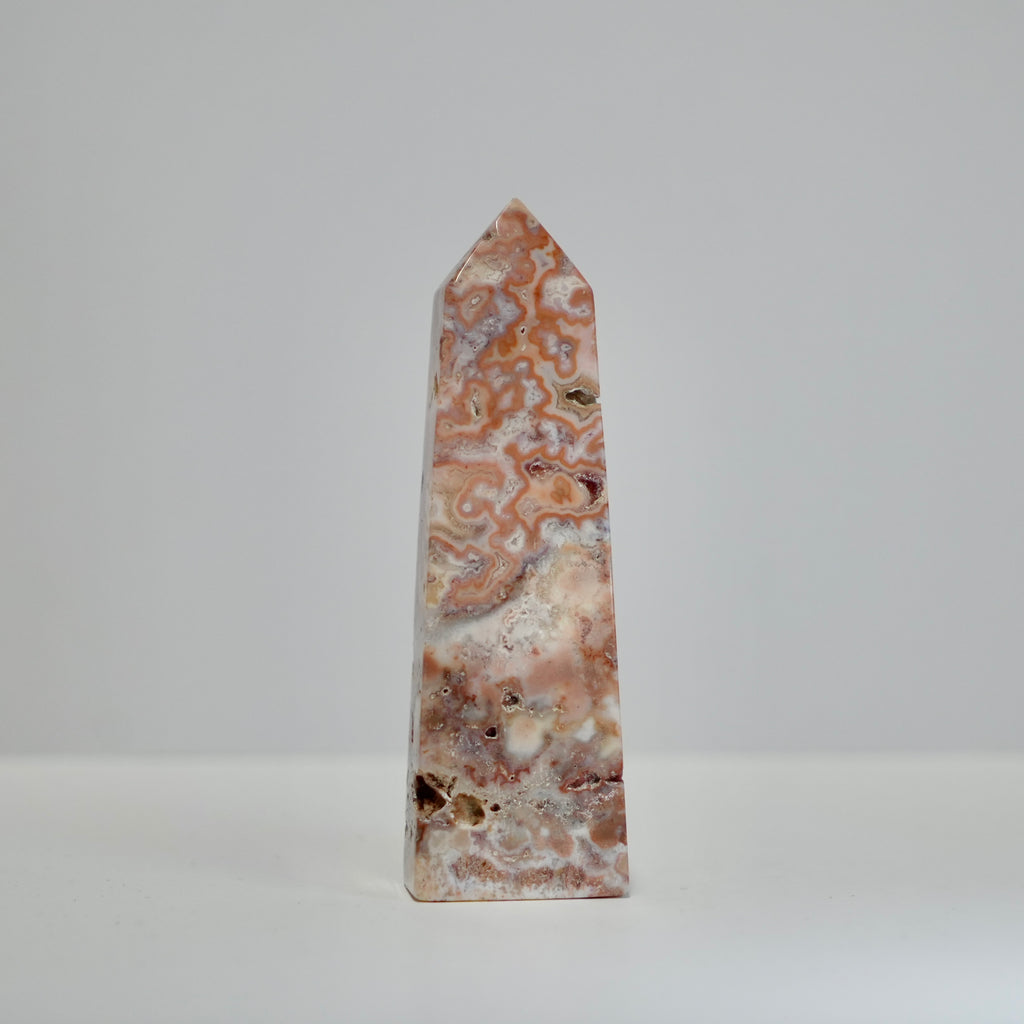 Agate Tower with Natural Quartz/Chalcedony Geodes #123