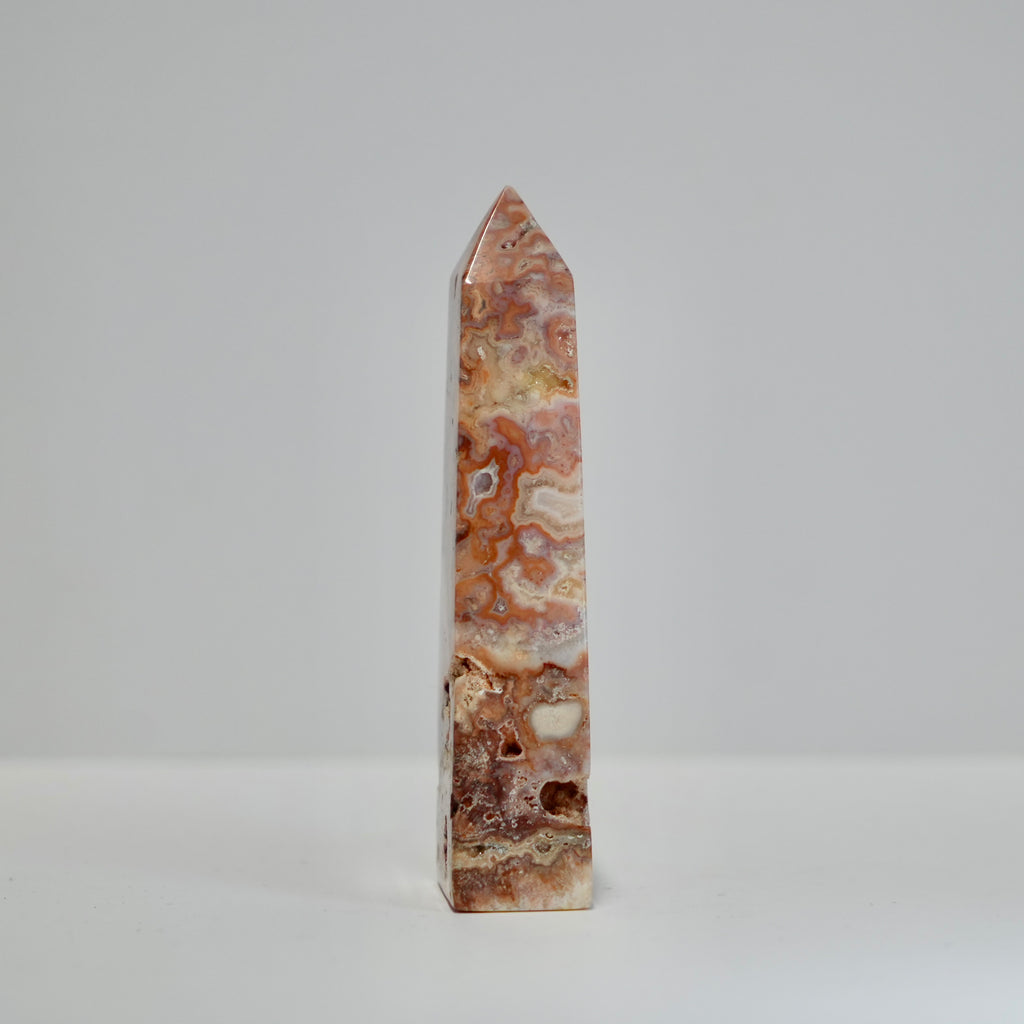 Agate Tower with Natural Quartz/Chalcedony Geodes #123