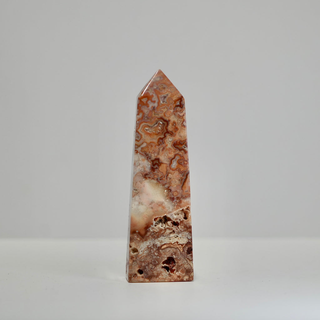 Agate Tower with Natural Quartz/Chalcedony Geodes #123