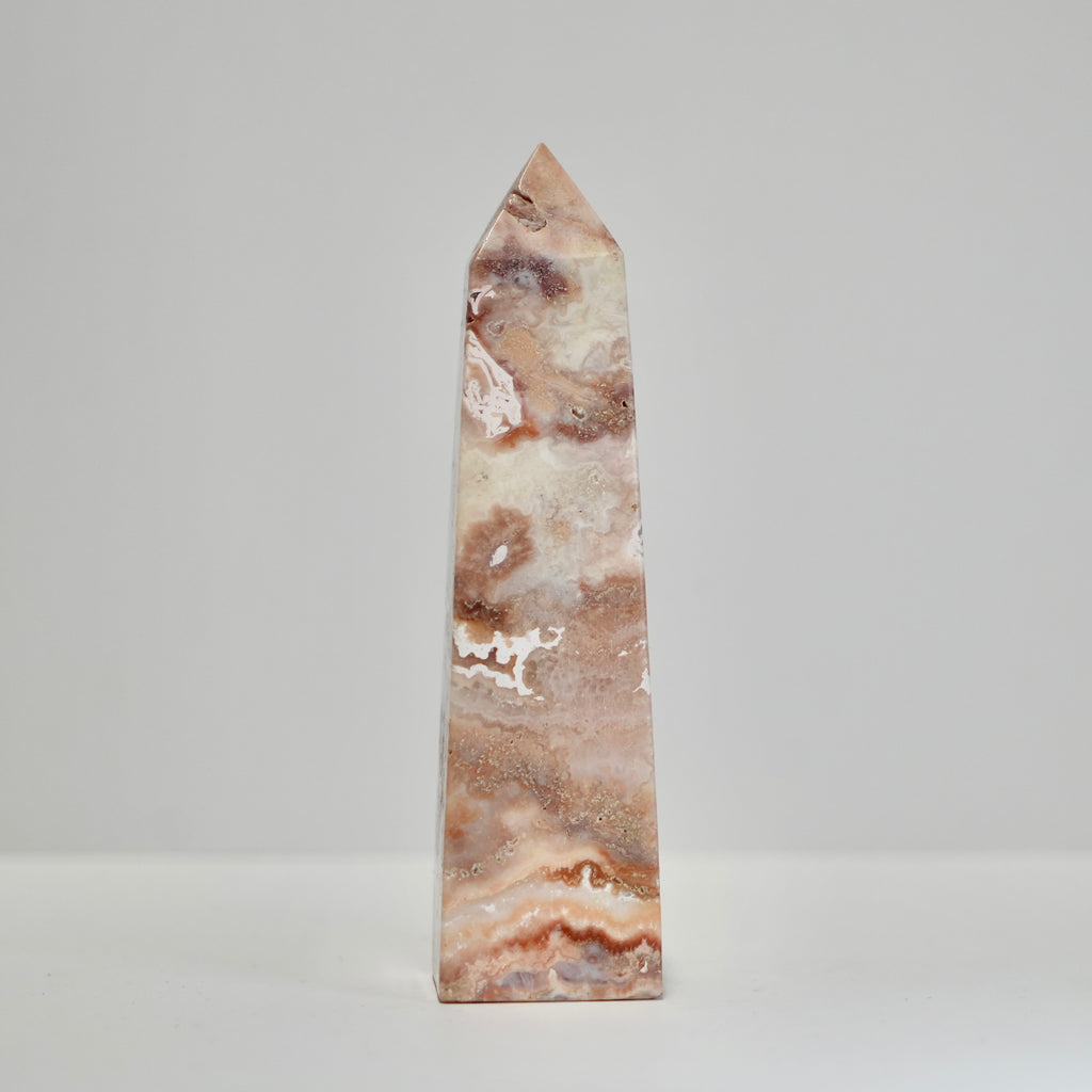 Agate Tower with Natural Quartz/Chalcedony Geodes #124