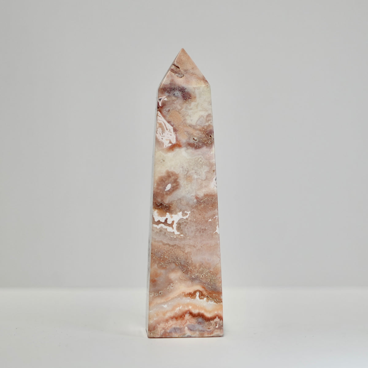 Agate Tower with Natural Quartz/Chalcedony Geodes #124