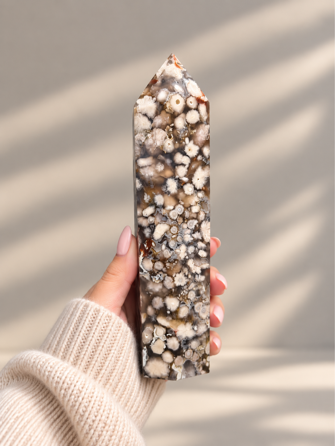 Black Flower Agate Twin Tower | Sakura Flower Agate | Blue Flower Agate - 1.158kg
